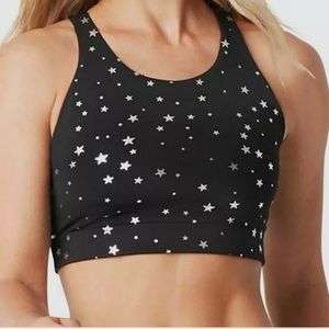 Terez Black Mini Star Racerback Sports Bra - Size Large